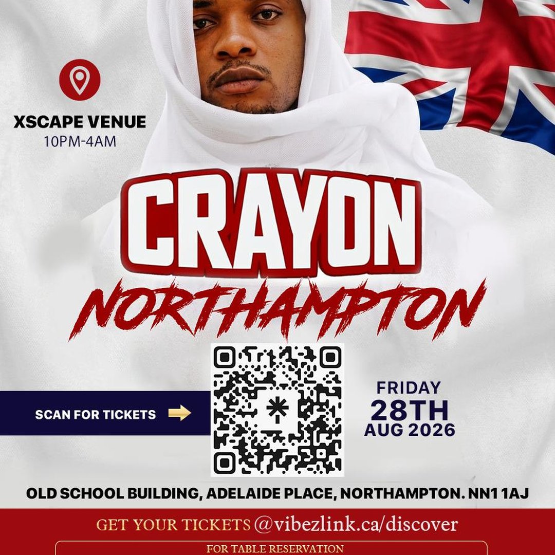 CRAYON NORTHAMPTON SHOW FRIDAY AUGUST 28 2026 DOORS OPEN 10PM 