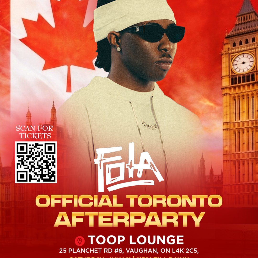 TORONTO FOLA OFFICIAL AFTER PARTY - TOOP LOUNGE - SATURDAY JULY 11TH 10PM TILL LATE