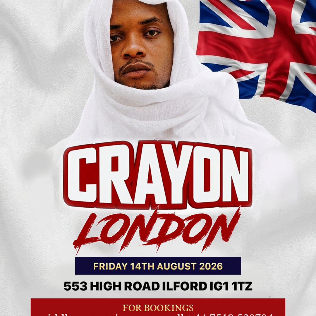 CRAYON LONDON SHOW FRIDAY AUGUST 14 2026 DOORS OPEN 10.45PM